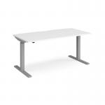 Elev8 Mono straight sit-stand desk 1600mm x 800mm - silver frame, white top EVM-1600-S-WH