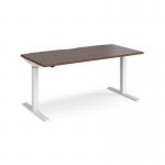Elev8 Mono straight sit-stand desk 1600mm x 800mm - white frame, walnut top EVM-1600-WH-W