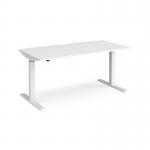 Elev8 Mono straight sit-stand desk 1600mm x 800mm - white frame, white top EVM-1600-WH-WH