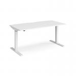 Elev8 Mono straight sit-stand desk 1600mm x 800mm - white frame, white top EVM-1600-WH-WH