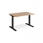 Elev8 Touch straight sit-stand desk 1200mm x 800mm - black frame, beech top EVT-1200-K-B