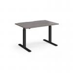 Elev8 Touch straight sit-stand desk 1200mm x 800mm - black frame, grey oak top EVT-1200-K-GO
