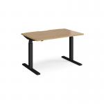 Elev8 Touch straight sit-stand desk 1200mm x 800mm - black frame, oak top EVT-1200-K-O