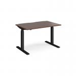Elev8 Touch straight sit-stand desk 1200mm x 800mm - black frame, walnut top EVT-1200-K-W