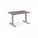 Elev8 Touch straight sit-stand desk 1200mm x 800mm - silver frame, grey oak top EVT-1200-S-GO