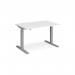 Elev8 Touch straight sit-stand desk 1200mm x 800mm - silver frame, white top EVT-1200-S-WH