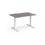 Elev8 Touch straight sit-stand desk 1200mm x 800mm - white frame and grey oak top