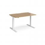 Elev8 Touch straight sit-stand desk 1200mm x 800mm - white frame and oak top