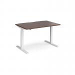 Elev8 Touch straight sit-stand desk 1200mm x 800mm - white frame, walnut top EVT-1200-WH-W