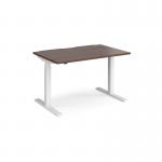 Elev8 Touch straight sit-stand desk 1200mm x 800mm - white frame, walnut top EVT-1200-WH-W