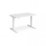 Elev8 Touch straight sit-stand desk 1200mm x 800mm - white frame and white top