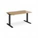 Elev8 Touch straight sit-stand desk 1400mm x 800mm - black frame, oak top EVT-1400-K-O