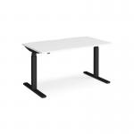 Elev8 Touch straight sit-stand desk 1400mm x 800mm - black frame and white top