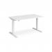 Elev8 Touch straight sit-stand desk 1400mm x 800mm - white frame, white top EVT-1400-WH-WH