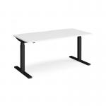 Elev8 Touch straight sit-stand desk 1600mm x 800mm - black frame and white top