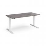 Elev8 Touch straight sit-stand desk 1600mm x 800mm - white frame and grey oak top