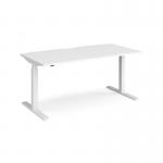 Elev8 Touch straight sit-stand desk 1600mm x 800mm - white frame and white top