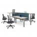 Elev8 Touch sit-stand back-to-back desks 1200mm x 1650mm - black frame, beech top EVTB-1200-K-B