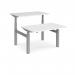 Elev8 Touch sit-stand back-to-back desks 1200mm x 1650mm - silver frame, white top EVTB-1200-S-WH