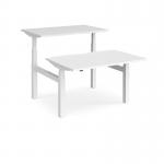 Elev8 Touch sit-stand back-to-back desks 1200mm x 1650mm - white frame, white top EVTB-1200-WH-WH