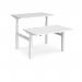 Elev8 Touch sit-stand back-to-back desks 1200mm x 1650mm - white frame, white top EVTB-1200-WH-WH