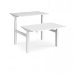 Elev8 Touch sit-stand back-to-back desks 1200mm x 1650mm - white frame and white top