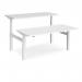 Elev8 Touch sit-stand back-to-back desks 1600mm x 1650mm - white frame, white top EVTB-1600-WH-WH