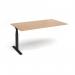 Elev8 Touch boardroom table add on unit 1800mm x 1000mm - black frame, beech top EVTBT18-AB-K-B