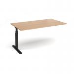 Elev8 Touch boardroom table add on unit 1800mm x 1000mm - black frame, beech top EVTBT18-AB-K-B
