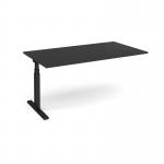 Elev8 Touch boardroom table add on unit 1800mm x 1000mm - black frame, black top EVTBT18-AB-K-BK