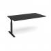 Elev8 Touch boardroom table add on unit 1800mm x 1000mm - black frame, black top EVTBT18-AB-K-BK