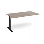 Elev8 Touch boardroom table add on unit 1800mm x 1000mm - black frame, Barcelona walnut top EVTBT18-AB-K-BW