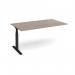 Elev8 Touch boardroom table add on unit 1800mm x 1000mm - black frame, Barcelona walnut top EVTBT18-AB-K-BW