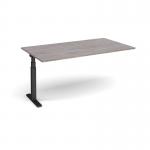 Elev8 Touch boardroom table add on unit 1800mm x 1000mm - black frame, grey oak top EVTBT18-AB-K-GO