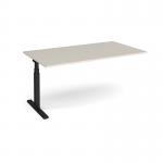Elev8 Touch boardroom table add on unit 1800mm x 1000mm - black frame, light grey top EVTBT18-AB-K-LG