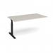 Elev8 Touch boardroom table add on unit 1800mm x 1000mm - black frame, light grey top EVTBT18-AB-K-LG