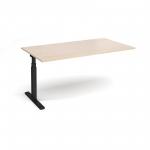 Elev8 Touch boardroom table add on unit 1800mm x 1000mm - black frame and maple top