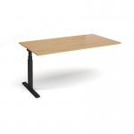 Elev8 Touch boardroom table add on unit 1800mm x 1000mm - black frame, oak top EVTBT18-AB-K-O