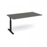Elev8 Touch boardroom table add on unit 1800mm x 1000mm - black frame, onyx grey top EVTBT18-AB-K-OG