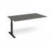 Elev8 Touch boardroom table add on unit 1800mm x 1000mm - black frame, onyx grey top EVTBT18-AB-K-OG