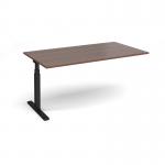 Elev8 Touch boardroom table add on unit 1800mm x 1000mm - black frame, walnut top EVTBT18-AB-K-W