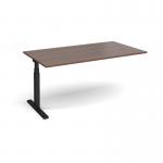Elev8 Touch boardroom table add on unit 1800mm x 1000mm - black frame and walnut top EVTBT18-AB-K-W