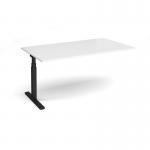 Elev8 Touch boardroom table add on unit 1800mm x 1000mm - black frame, white top EVTBT18-AB-K-WH
