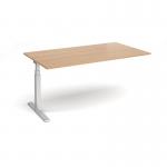 Elev8 Touch boardroom table add on unit 1800mm x 1000mm - silver frame and beech top