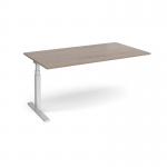 Elev8 Touch boardroom table add on unit 1800mm x 1000mm - silver frame, Barcelona walnut top EVTBT18-AB-S-BW