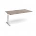 Elev8 Touch boardroom table add on unit 1800mm x 1000mm - silver frame, Barcelona walnut top EVTBT18-AB-S-BW