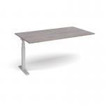 Elev8 Touch boardroom table add on unit 1800mm x 1000mm - silver frame and grey oak top EVTBT18-AB-S-GO