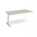 Elev8 Touch boardroom table add on unit 1800mm x 1000mm - silver frame, light grey top EVTBT18-AB-S-LG