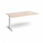 Elev8 Touch boardroom table add on unit 1800mm x 1000mm - silver frame and maple top