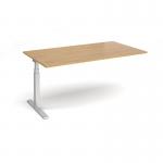 Elev8 Touch boardroom table add on unit 1800mm x 1000mm - silver frame, oak top EVTBT18-AB-S-O